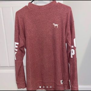 PINK mock neck sweatshirt
